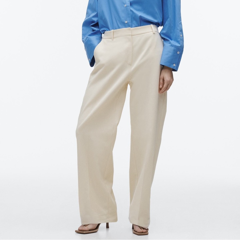 Zara Twill Pants Cream xs
